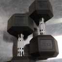 CAP Barbell 40 LB Rubber Coated Hex Dumbbell Hand Weight - Pair | Chrome Handle