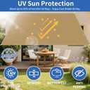 Waterproof Sun Shade Sail 6.5' x 10' Rectangle UV Block Shade Fabric Sun Shade Cloth Privacy Screen with Grommets for Backyard Yard Deck Patio Garden Outdoor Activities, Sand