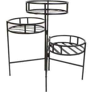 Panacea 86715 Plant Stand with Contemporary Design and 3-Tier Round Fold Out, 21-Inch Height, Black