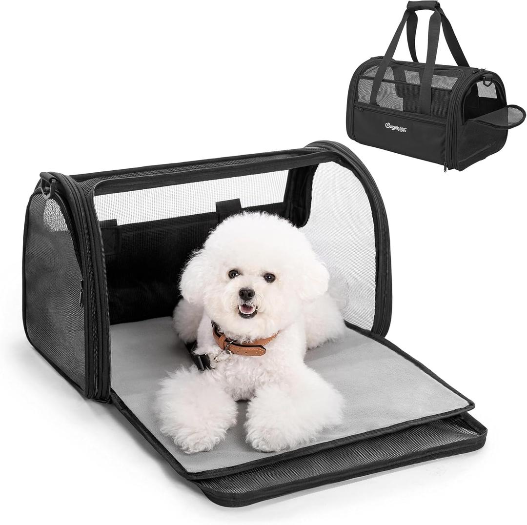 BurgeonNest Soft-Sided Dog Carrier Airplane Approved for Small Dogs Side-Expandable Pet Cat CarrierLightweight Puppy Purse 0-15 lbs, 17.7x11x11 Inchs Up to 16lbs, Black BurgeonNest Soft-Sided Dog Carrier Airplane Approved for Small Dogs Side-Expandable Pet Cat CarrierLightweight Puppy Purse 0-15 lbs, 17.7x11x11 Inchs Up to 16lbs, Black