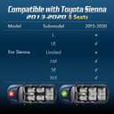 Compatible with Toyota Sienna 2013-2020 (Only 8 Seats) Floor Mats & Cargo Liner with Backrest Mat,All Weather Protection TPE, Anti-Slip Floor Liner Fit for Toyota Sienna 8 Seats 2013-2020 Accessories