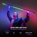 NEEWER TL120C RGB Tube Light, 42W Full Color RGBWW Photography LED Video Light Wand Stick with APP/2.4G/DMX Control, 7 Pixel Effects/18 Scenes, 2500K-10000K CRI97+ TLCI98+, 6000mAh Battery