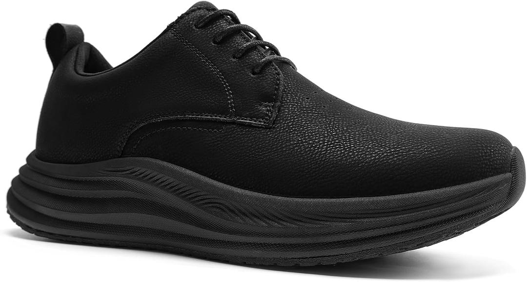 Men's Orthopedic Wide Walking Dress Shoes - Arch Support Plantar Fasciitis Classic Formal Leather Oxford - Comfortable Casual Classic Flat Feet Orthotics Sneakers for Foot and Heel Pain Relief