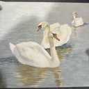 ArtXO Swan Wall Art Vintage Wall Decor Canvas Oil Painting Classical White Swan Picture Rustic Bathroom Room Decor Prints for Gallery Bedroom Living Room 18x24in Unframed