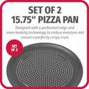 GoodCook AirPerfect Nonstick 16” Pizza Pan - Set of 2 - Pizza Trays for Oven, Perforated Round Pizza Pan, Carbon Steel Baking Pan, Homemade, Frozen & Leftover Slices