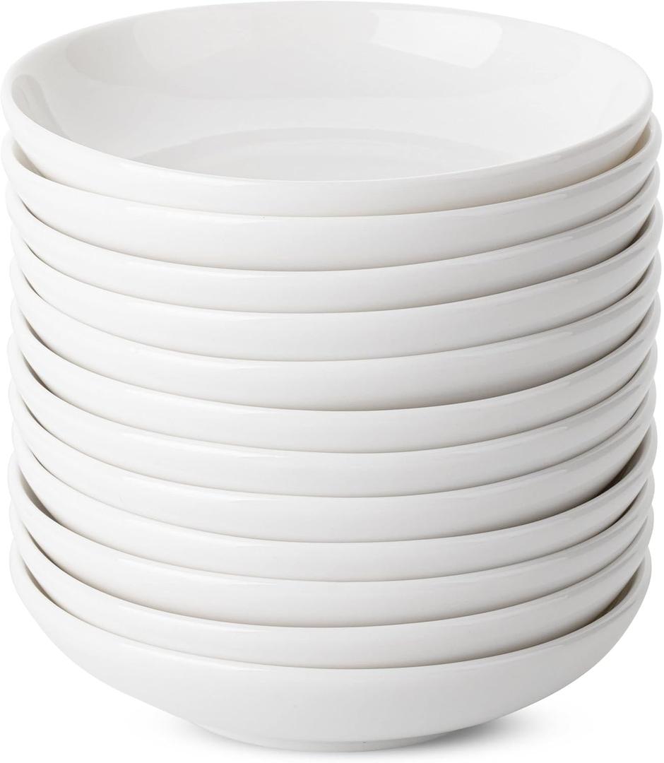 Brew To A Tea - Ceramic Porcelain Dipping Bowls, 3 Oz, Set of 12, White, Modern Style, Round Shape, Classic Theme, Oven Safe, Microwave & Dishwasher Safe