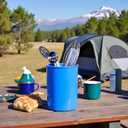 Reston Lloyd Calypso Basics Multipurpose Cookware Storage Crock, Kitchen Countertop & Office Desk Organization, Durable & Food Safe BPA-Free Plastic, Azure (Utensil Holder)