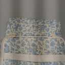 Bagmoly Large Makeup Bag, Portable Travel Makeup Bag Organizer for Women Girls with Makeup Brush Compartment & Two Side Pockets, Cosmetic Travel Bag Vertical Storage Toiletry - Floral Blue (MEDIUM, 07-Dark Blue)