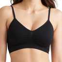 Seamless Comfort Wirefree Bralette with Removable Pads (1X, Black)