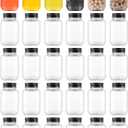 Plastic 2oz Mason Jars Clear Mini Jars with Lid Leakproof Travel Bottles Small Containers for Honey,Jam,Spice,Juice (Black, 30 Pack)