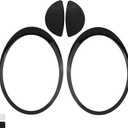 Headlight Trim Ring with Headlight Washer Cover Compatible with 2007-2015 MINI Cooper Gen2 R55 R56 R57 R58 R59 Black Pair Replaces 51137149905 61672752559 Driver Passenger Side