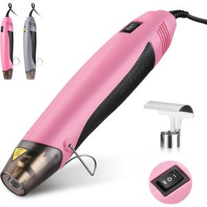 WORKPRO Heat Gun, 400W Mini Hot Air Gun with Reflector Nozzle, 2 Temp Settings 482(250)/842(450) and 5.9ft Long Cable Overload Protection for Craft Embossing, Shrink Wrapping PVC, Drying Paint