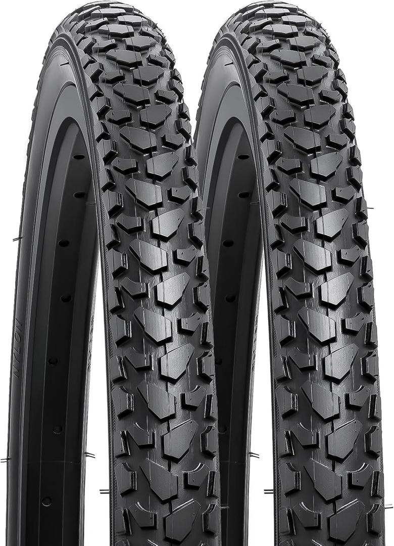 YUNSCM 2-PCS 22" Mountain Bike Tires 22 x 1.75/47-457 Compatible with 22X1.75 22x1.75 Bike Bicycle Tires(Y-673)