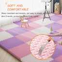 Foam Interlocking Floor Tiles Play Mat, 9pcs 12x12x1in Extra Thick EVA Foam Puzzle Exercise Mat, Protective Flooring for Workout Equipment (Navy Blue + White + Gray)