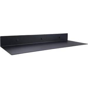 Matte Black Metal Floating Shelf (24 inch x 8 inch) Stainless Steel Heavy Duty Floating Shelves, Linear Metal Shelf, Display Ledge Wall Mounted Shelve Fits 16" Studs