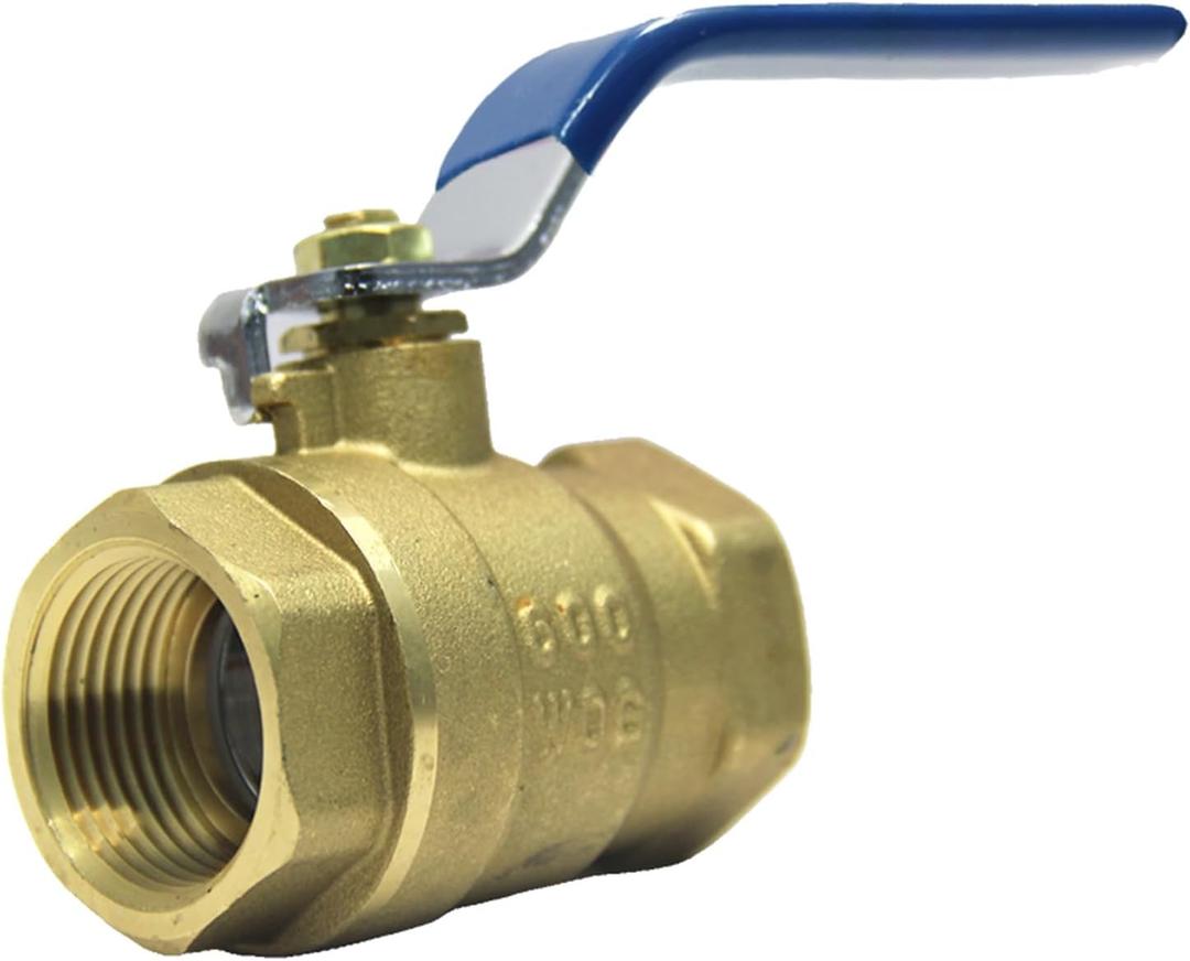 Sphagaceae 1 inch ball valve NPT Female Threaded Brass Ball Valve, US Standard 1 Brass Body Ball Valve, 600 WOG Full Port Ball Valves Heavy-Duty water shut off valve- 1 inch