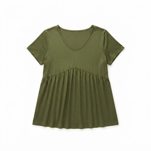 ANRABESS Summer Dresses for Women 2026 Casual Short Sleeve V Neck Spring Dress Beach Vacation Clothes Cruise Resort Outfits Army Green, Large
