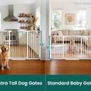 Cumbor 36" Extra Tall Baby Gate, 30.4-56.8" Extra Wide Dog Gate White