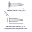 Kashi Scientific 1.5mL Snap Cap Clear Microcentrifuge Tube with Graduation and Marking Area, Lab Grade Polypropylene Plastic [1.5mL, 500]
