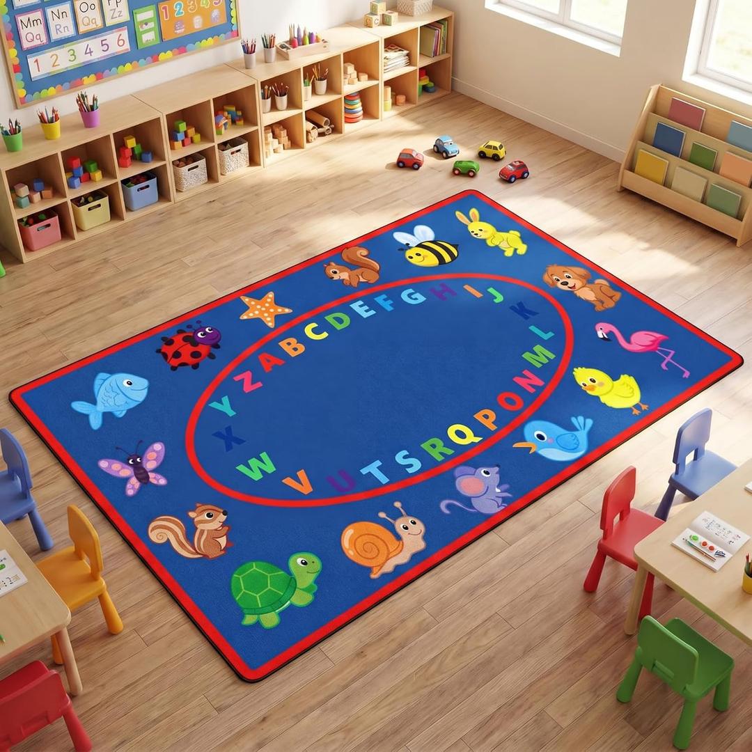Drydiet 11.8 x 6.6 ft ABC Alphabet Classroom Rug Elementary Daycare Rug