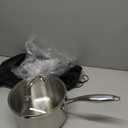 Cyrosa 3.5 Quart Stainless Steel Saucepan with Strainer Lid, Sauce Pot Sauce Pan for Stove Top, Two Side Spouts for Easy Pour, Dishwasher Safe