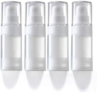 XQNCBY airless Pump Bottles Travel,Travel Toiletry containers,Lotion Dispenser with Pump,Small Pump Bottle (semi-Transparent, PP-20ml)