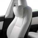 TPARTS Leather Headrest Neck Pillow for All Tesla Model Y/X/3/S(Includes Model Y Juniper 2026 2025 & Model 3 Highland 2024-2026) Accessories, Car Neck Pillow for Traveling (1pc White)