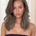 FAVE 136 Synthetic Lace Front Wig 18 Inches Light Brown Layered Wig Pre-Plucked Glueless Wig for Women Hair Replacement Wigs Futura Fiber Ash Brown