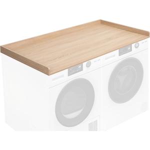 Fivesun Washer Dryer Countertop, 27.5" x 54“ Wood Washer and Dryer Countertop with Edge Rails for Laundry Room Organization and Storage, Dark Walnut