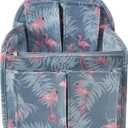 Vercord Backpack Organizer Insert Liner Hanging Travel Bag in Bag with Many Pockets Blue Flamingo, Large