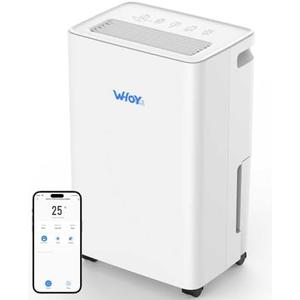 WHOY Dehumidifier for Basements, 2000 Sq. Ft., 30 Pints, Max 50 Pints 1.6L Tank, App-Controlled, With 4.9 ft Drain Hose Low noise, for Living room, Basements and Office