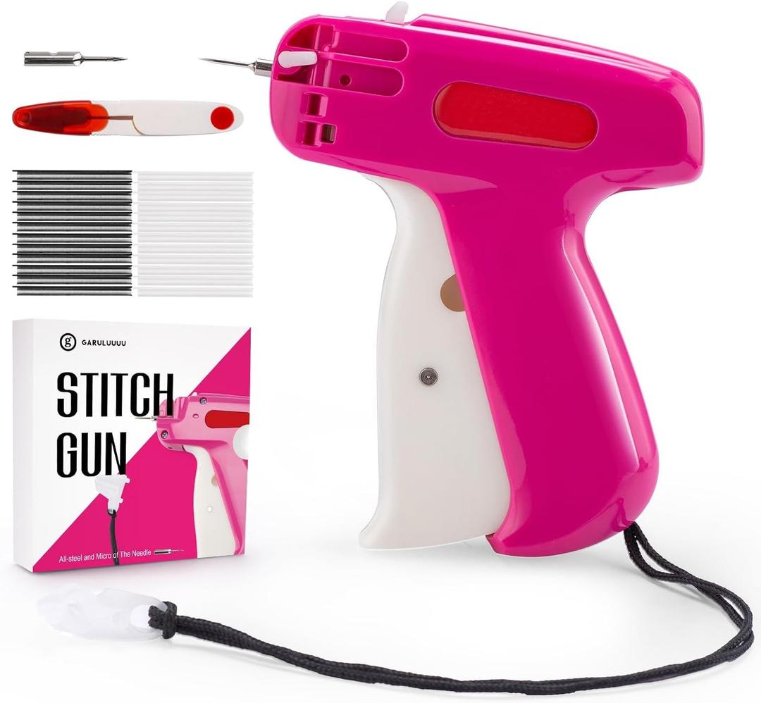 Stitch GunStitch Gun for ClothesStitch Gun with Micro NeedleStithcy Clothing with HandheldIncludes 2 All-Steel Needles1 Scissor1500 Black & 1500 White Micro FastenersEasy to Play or Use (2800)