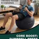 Trideer Exercise Ball for Yoga, Pilates & Fitness  Stability Ball Equipment for Home Gym & Office Chair, Core & Balance Training Accessories, Physical Therapy Equipment, Quick Pump Included, 5 Sizes (Black)