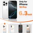 TORRAS Ostand Q3 Air for iPhone 16 Pro Case 6.3'' with Real Airbags, Fit for MagSafe, 360 Magnetic Stand, Camera Control Button, Mil-Grade Protection, Shockproof & Stylish Case for iPhone 16 Pro,Black