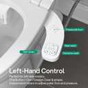 hansrapo Left-Hand Bidet Attachment Non-Electric Dual Nozzle for Rear & Feminine Wash, Adjustable Pressure & Flow, Ultra-Slim Design,Independent Self-Clean Function, Quick-Release for Easy Cleaning