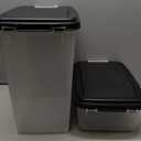 IRIS USA 30 lbs & 11 lbs Combo Airtight Dog Food Storage Container, Stackable Treat Box, 2-Cup Scoop, Wheels, Keep Fresh, Easy Mobility, Black