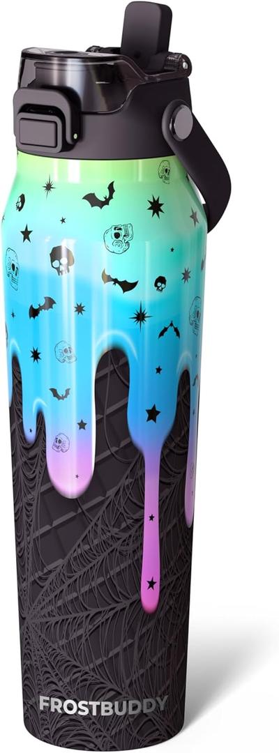 Frost Buddy 32oz Insulated Water Bottle with Straw & Chug Lid | Leak-Proof Stainless Steel | 24-Hours Cold | Sweat-Proof, Cup Holder Friendly | Ideal for Gym, Travel, Sports & Everyday Hydration (I Scream For Ice Cream)