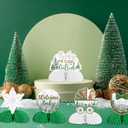 Jollyboom Winter Baby Shower Decorations, 8pcs Baby Its Cold Outside Honeycomb Centerpiece Welcome Baby Snowflake Table Centerpiece for Winter Woodland Jungle Forest Mountain Decoration Party