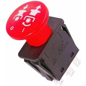 Clutch PTO Switch, 8 terminals, for Wright Stander 52420003-10AMP. Suitable for Yazoo Bad Boy Bobcat 101768 PTO switches Genuine Replacement PTO Switch (On/Off) Red 71410014, 71410001, 71410024