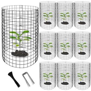 Adnee 10 Packs Wire Plant Protector from Animals - 20" H X 12" D Metal Mesh Plant Cage Covers - Sturdy Garden Bunny Barricades Chicken Wire Cloche for Plants Shrubs Vegetables Flowers