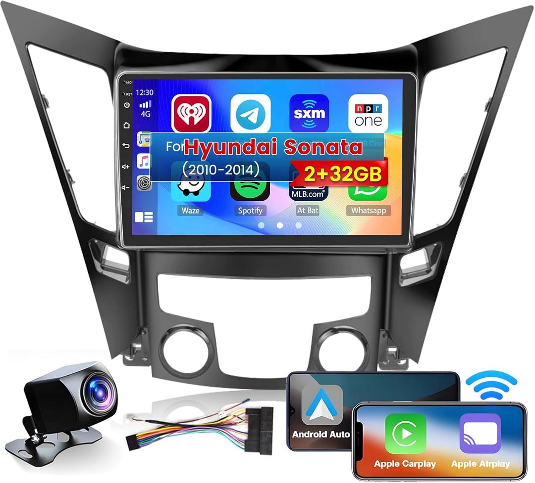 Roinvou [2G+32G] Android 13 Car Stereo for Hyundai Sonata 2010-2014 with Wireless Carplay Android Auto, 9" Touch Screen Car Radio Support GPS/WiFi/Bluetooth/26UI/Voice Control/SWC/Backup Camera