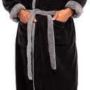Alexander Del Rossa Mens Robe with Hood, Plush Fleece Hooded Mens Bathrobe, Big and Tall Bath Robe for Men (L)