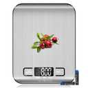 Food Scale, Kitchen Scales Digital Weight Food Grams and Ounces for Weight Loss Baking Cooking of NUTRI FIT, Max 11lb 1g Increment, Backlight LCD Smart Tare Stainless Steel, Easy to Use, AAA Battery (Silvery Grey)