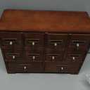 DELLMAO Traditional Solid Wood Small Chinese Medicine Cabinet Vintage Great Storage Apothecary Drawer Herbal Jewelry Box
