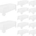 Fivenl 12 Pack White Tablecloth 60 x 102 Inch, Bulk 6 Foot Rectangle Table Clothes, Washable Polyester Fabric Table Covers for Wedding, Party, Reception, Banquet