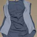 BAVEDER Girls Swimsuit One Piece Swimsuits Solid Ruched Bathing Suit for Girls Full Coverage Modest Padded Swimwear 9-16y (15-16 Years, Blue)