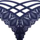 Avidlove Sexy Cheeky Panties for Women Lace Criss Cross Bikini Underwear 1-4 Pack (Blue, S)