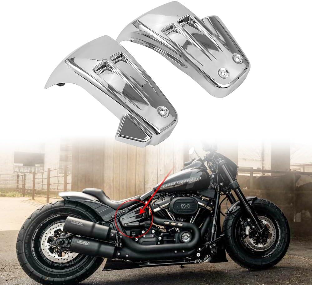 Motorcycle Battery Side Fairing Covers For Harley M8 Softail Fat Bob Fat Boy FXDR 2018-Up,Chrome (Chrome)