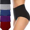 Annenmy High Waisted Panties Women's Cotton Underwear Full Coverage Briefs Soft Breathable Stretch Briefs Regular XL