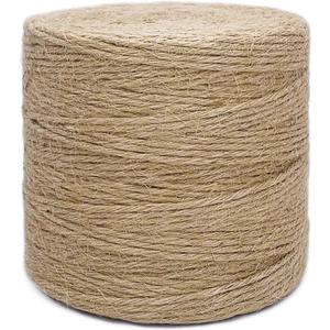 1000FT Jute Twine Rope 3mm Natural Thick Garden Twine String Heavy Duty for Gardening Bundling Crafts Arts Gift Wrapping Packing Material Wedding Christmas Decoration Bulk